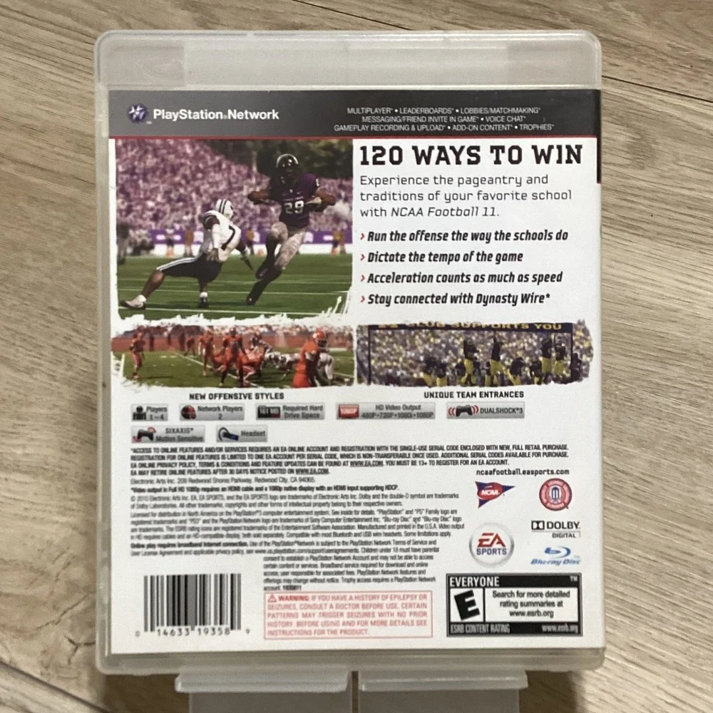 PS3 NCAA Football 11 Sony PlayStation 3 Video Game Disc Case‎
